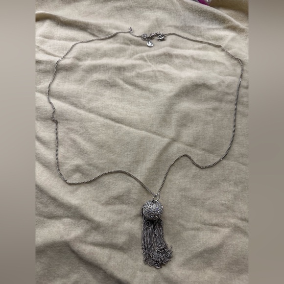 Jewelry - Touchstone crystal Silver Tassel Necklace